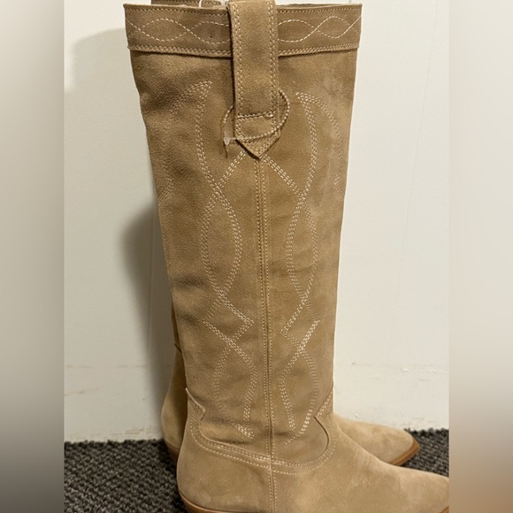 Steve Madden Beige Suede Heeled Boots - Picture 4 of 8